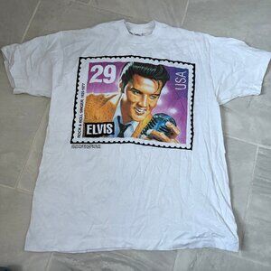 90s vintage RARE elvis t-shirt - postcard design